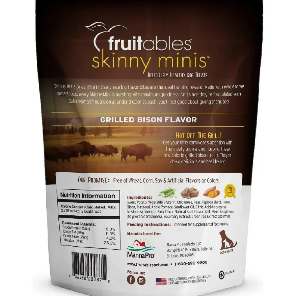 Fruitables Skinny Minis Grilled Bison Flavor Chewy Dog Treats