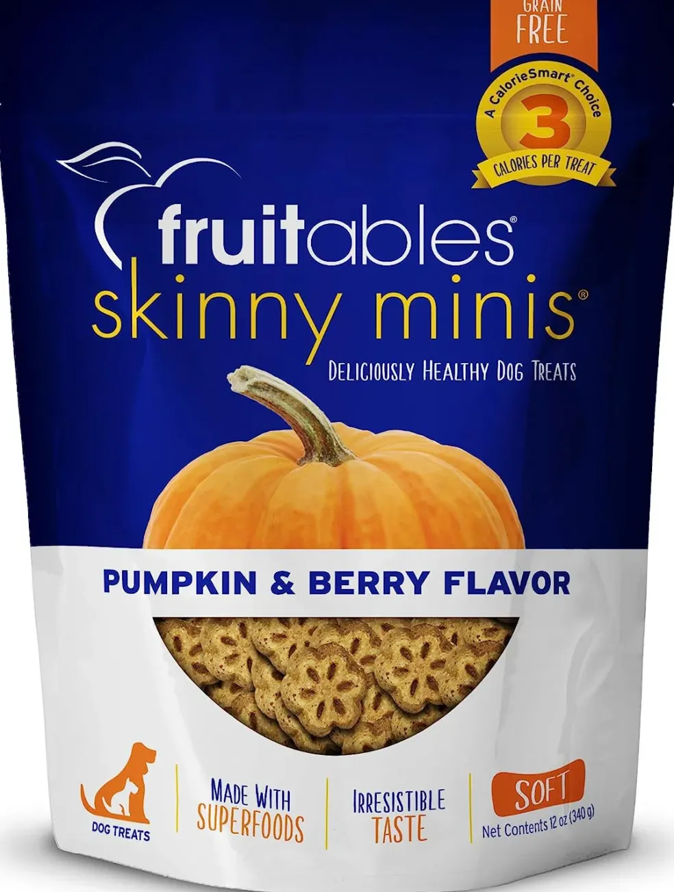 Fruitables Skinny Minis Pumpkin & Berry Flavor Dog Treats