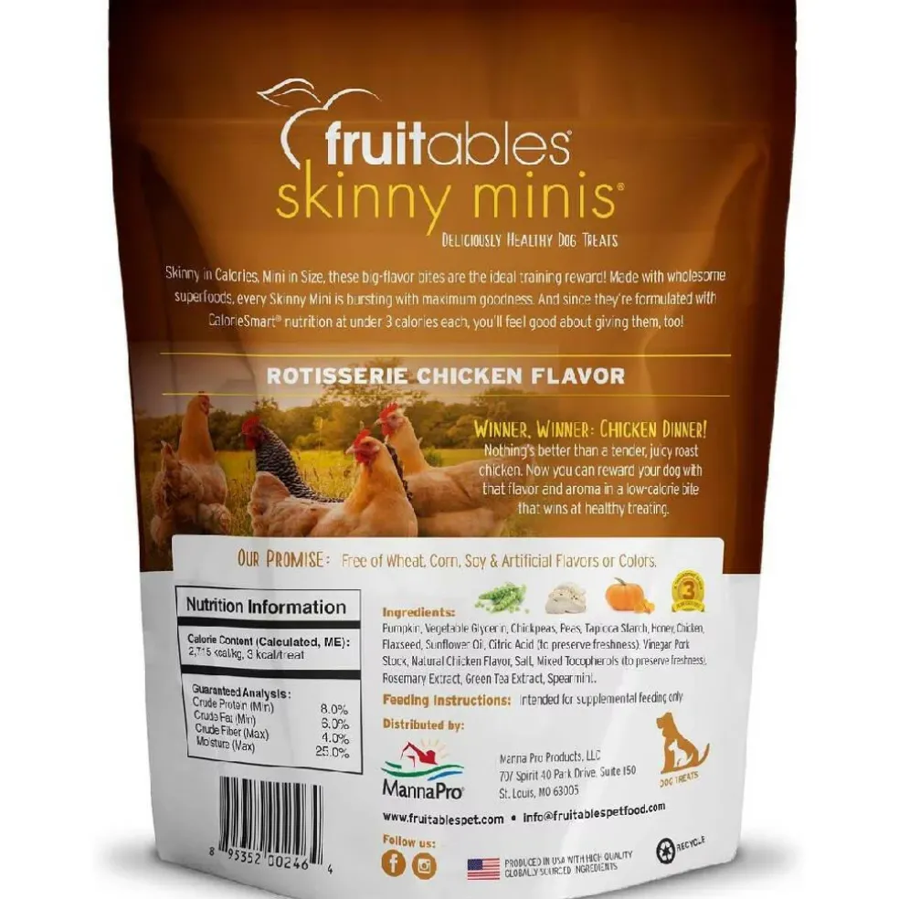 Fruitables Skinny Minis Rotisserie Chicken Flavor Chewy Dog Treats (5 oz)