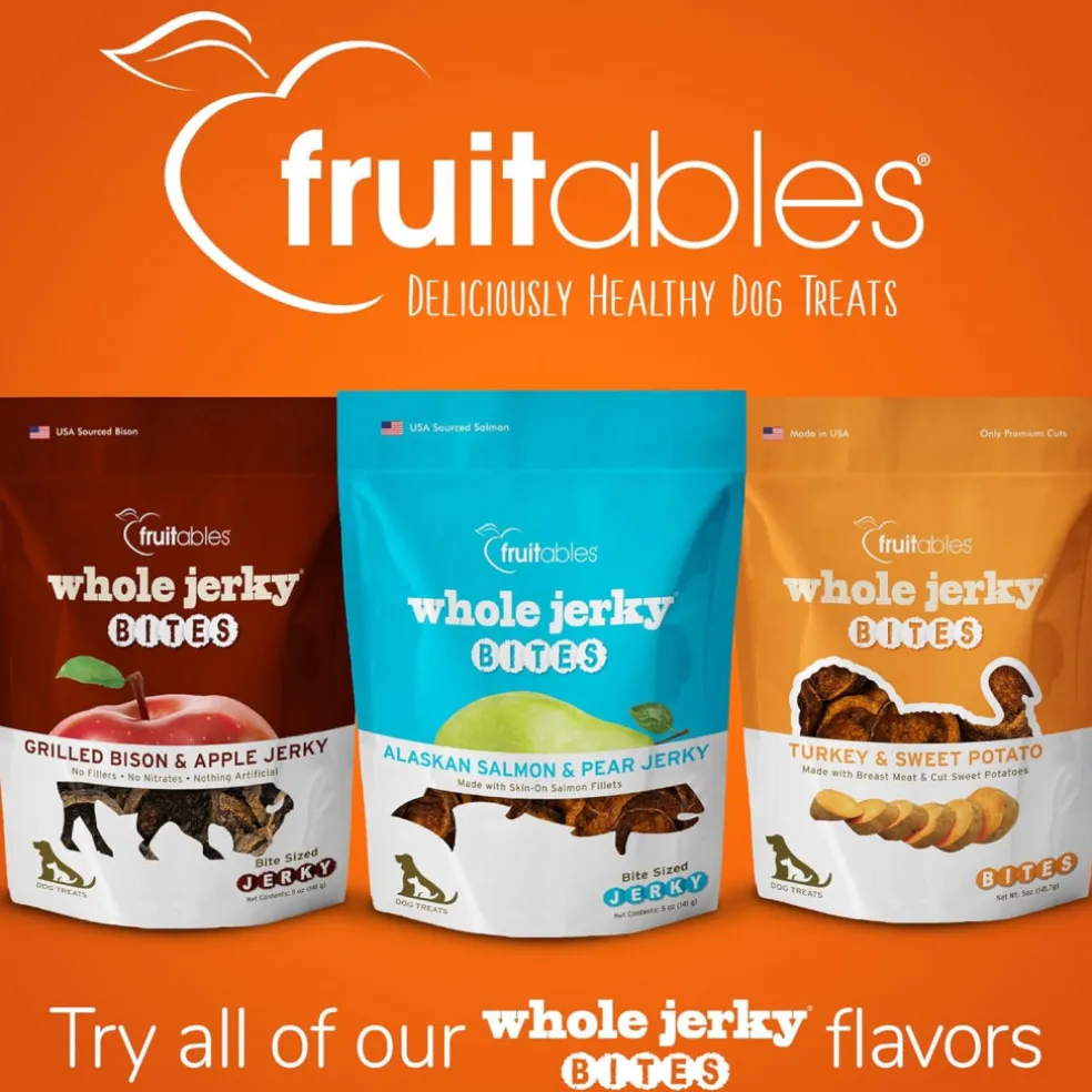 Fruitables Whole Jerky Bites Alaskan Salmon & Pear Treats For Dogs (5 oz)
