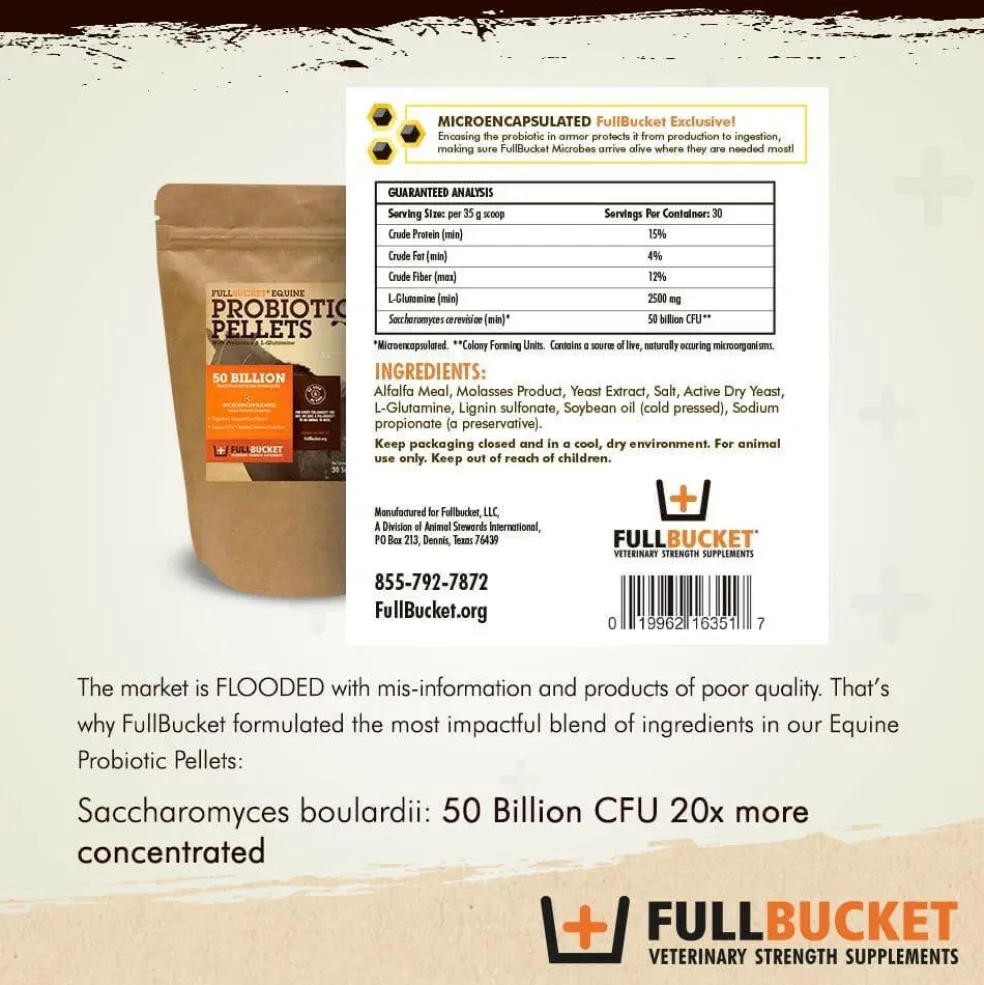 FullBucket Equine Probiotic Pellets (30 Servings)