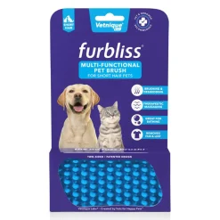 Furbliss Brush Blue Small Pets with Short Hair Deshedding, Massaging, Bathing & Grooming For Dogs & Cats