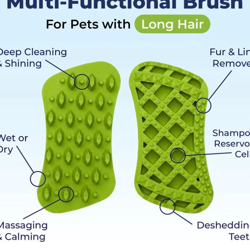 Furbliss Two-Sided Multi-Functional Brush for Pets with Long Hair