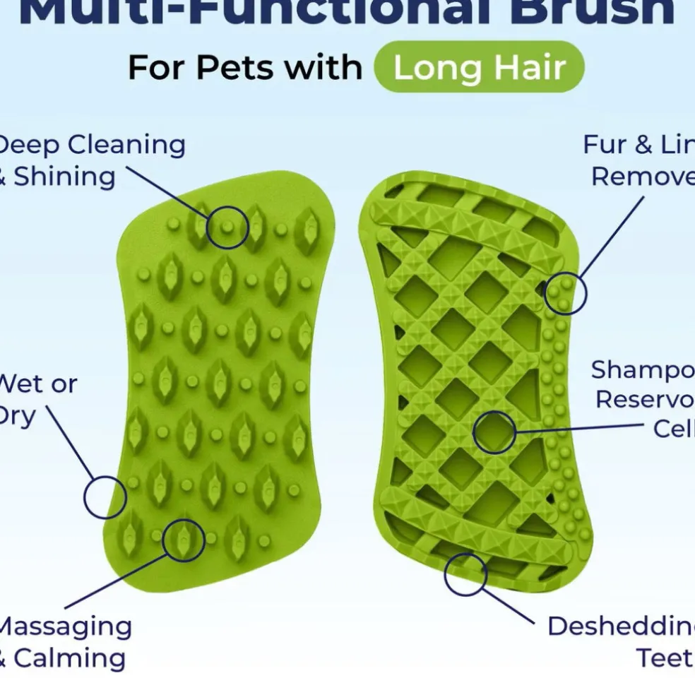 Furbliss Two-Sided Multi-Functional Brush for Pets with Long Hair