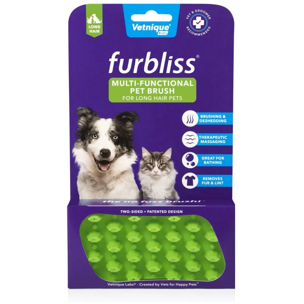 Furbliss Two-Sided Multi-Functional Brush for Pets with Long Hair