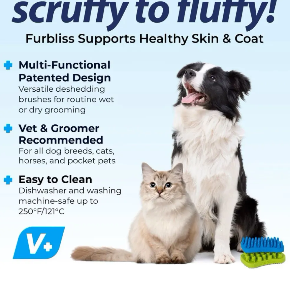 Furbliss Two-Sided Multi-Functional Brush for Pets with Long Hair