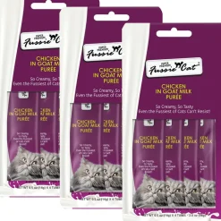 Fussie Cat Chicken in Goat Milk Puree Lickable Cat Treats, 0.5-oz x 4-tubes