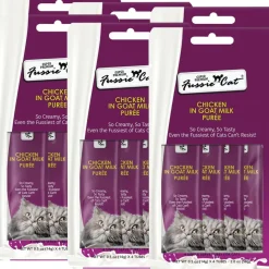 Fussie Cat Chicken in Goat Milk Puree Lickable Cat Treats, 0.5-oz x 4-tubes