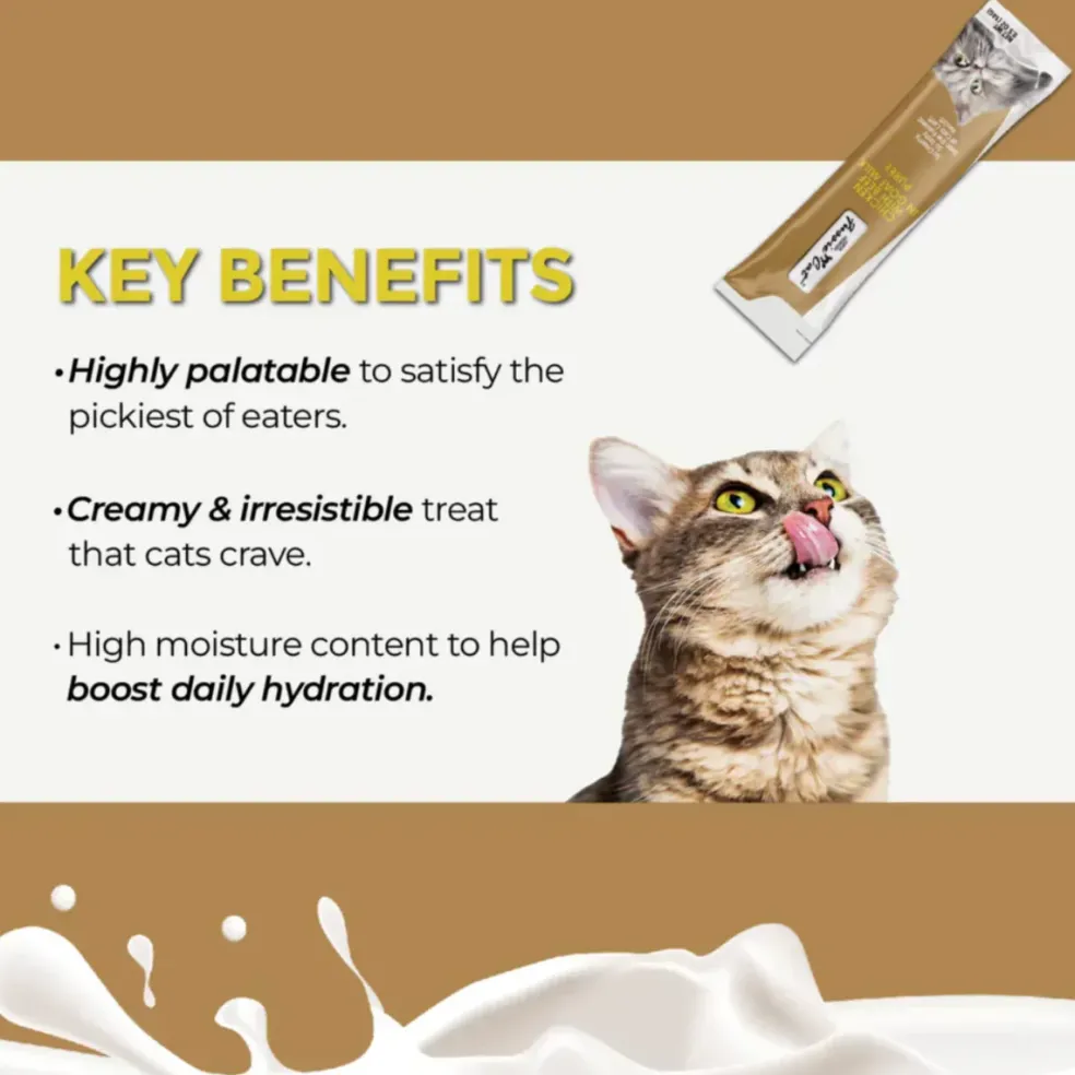 Fussie Cat Chicken with Beef in Goat Milk Puree Lickable Cat Treats, 0.5-oz x 4-tubes