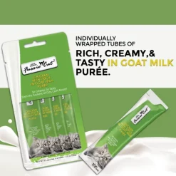 Fussie Cat Chicken with Duck in Goat Milk Puree Lickable Cat Treats, 0.5-oz x 4-tubes