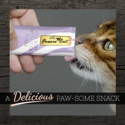 Fussie Cat Chicken with Duck Puree Lickable Cat Treats, 0.5-oz x 4-tubes