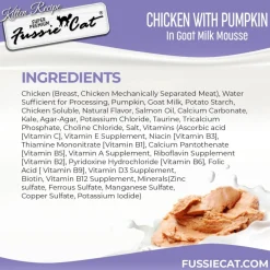 Fussie Cat Chicken with Pumpkin in Goat Milk Mousse Kitten Pouch, 1.5-oz case of 12