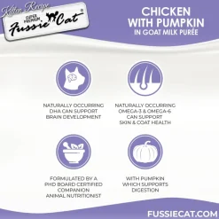 Fussie Cat Chicken with Pumpkin in Goat Milk Puree Lickable Kitten Recipe, 0.5-oz tube, 4-count