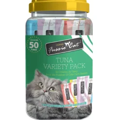 Fussie Cat 5 Flavors Variety Lickable Cat Treats, 0.5-oz tube, 50 count