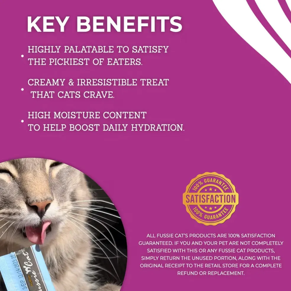 Fussie Cat 5 Flavors Variety Lickable Cat Treats, 0.5-oz tube, 50 count