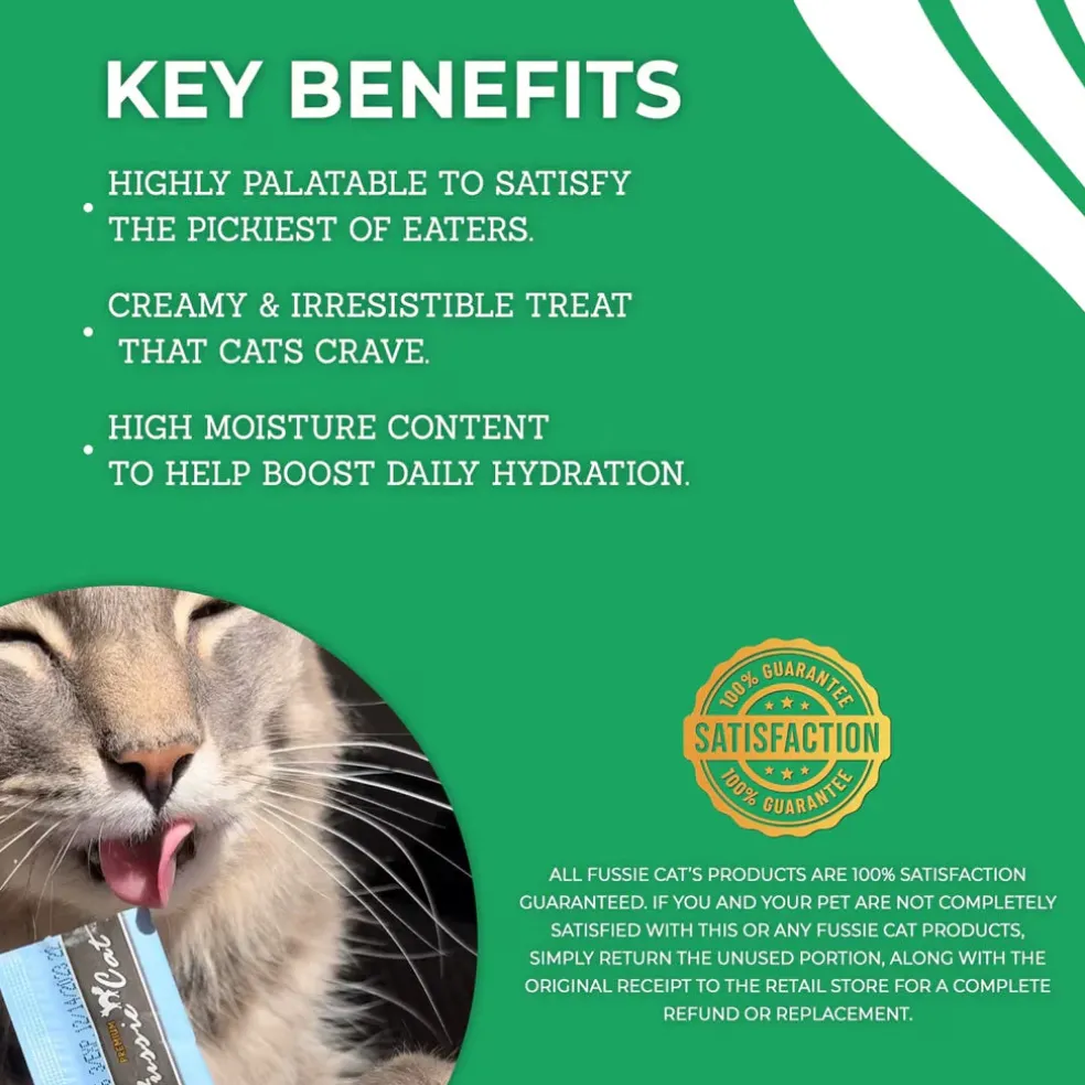 Fussie Cat 5 Flavors Variety Lickable Cat Treats, 0.5-oz tube, 50 count
