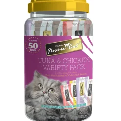 Fussie Cat 5 Flavors Variety Lickable Cat Treats, 0.5-oz tube, 50 count