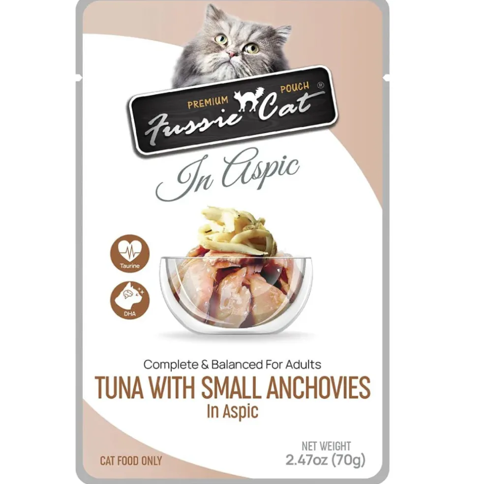 Fussie Cat Premium Chicken with Small Anchovies in Aspic Wet Cat Food, 2.47-oz