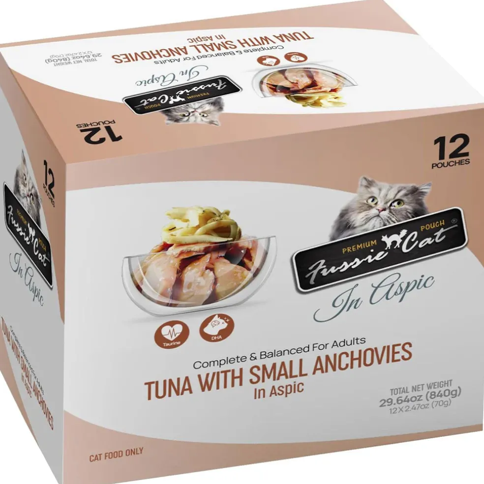 Fussie Cat Premium Chicken with Small Anchovies in Aspic Wet Cat Food, 2.47-oz
