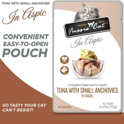 Fussie Cat Premium Chicken with Small Anchovies in Aspic Wet Cat Food, 2.47-oz