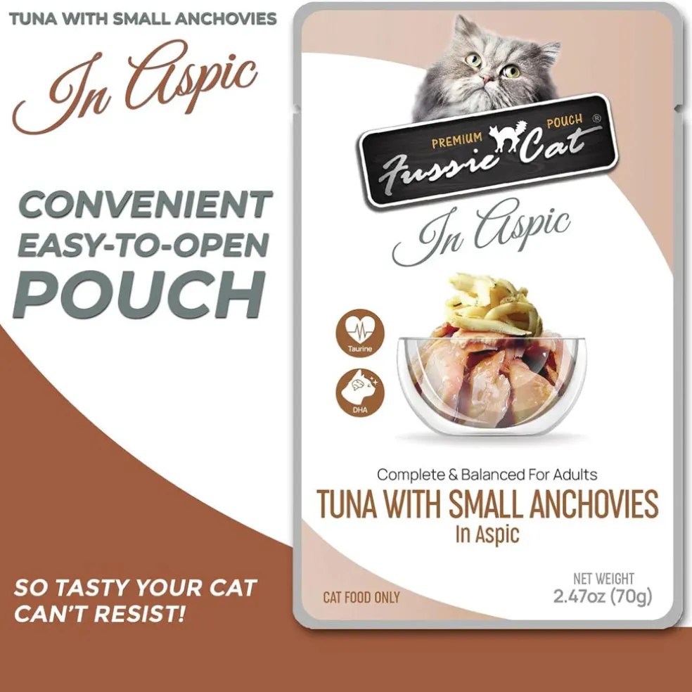 Fussie Cat Premium Chicken with Small Anchovies in Aspic Wet Cat Food, 2.47-oz