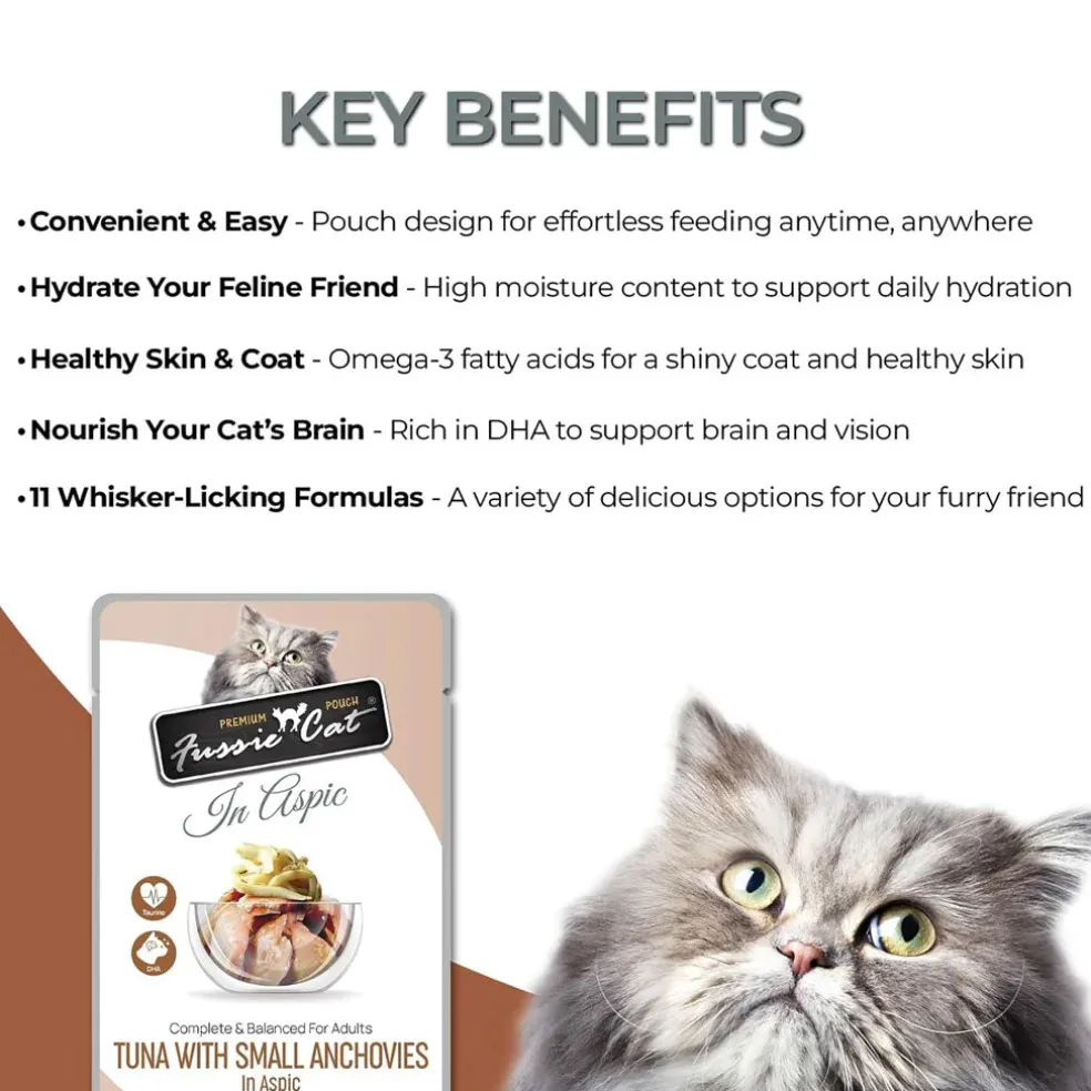 Fussie Cat Premium Chicken with Small Anchovies in Aspic Wet Cat Food, 2.47-oz