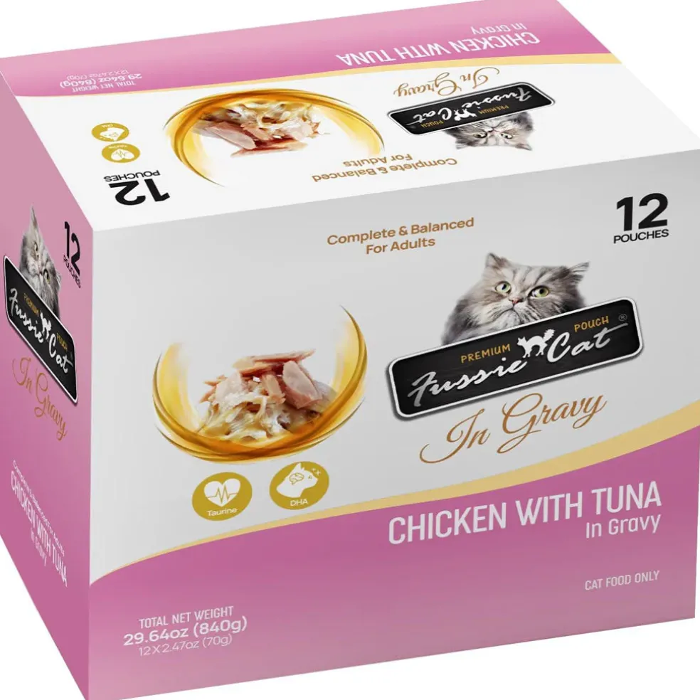 Fussie Cat Premium Chicken with Tuna in Gravy Wet Cat Food, 2.47-oz