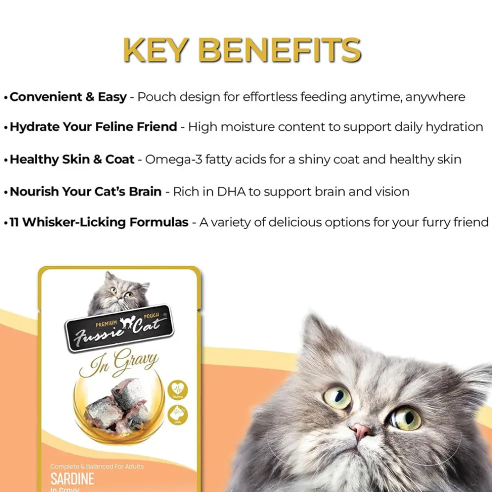 Fussie Cat Premium Sardine in Gravy Wet Cat Food, 2.47-oz