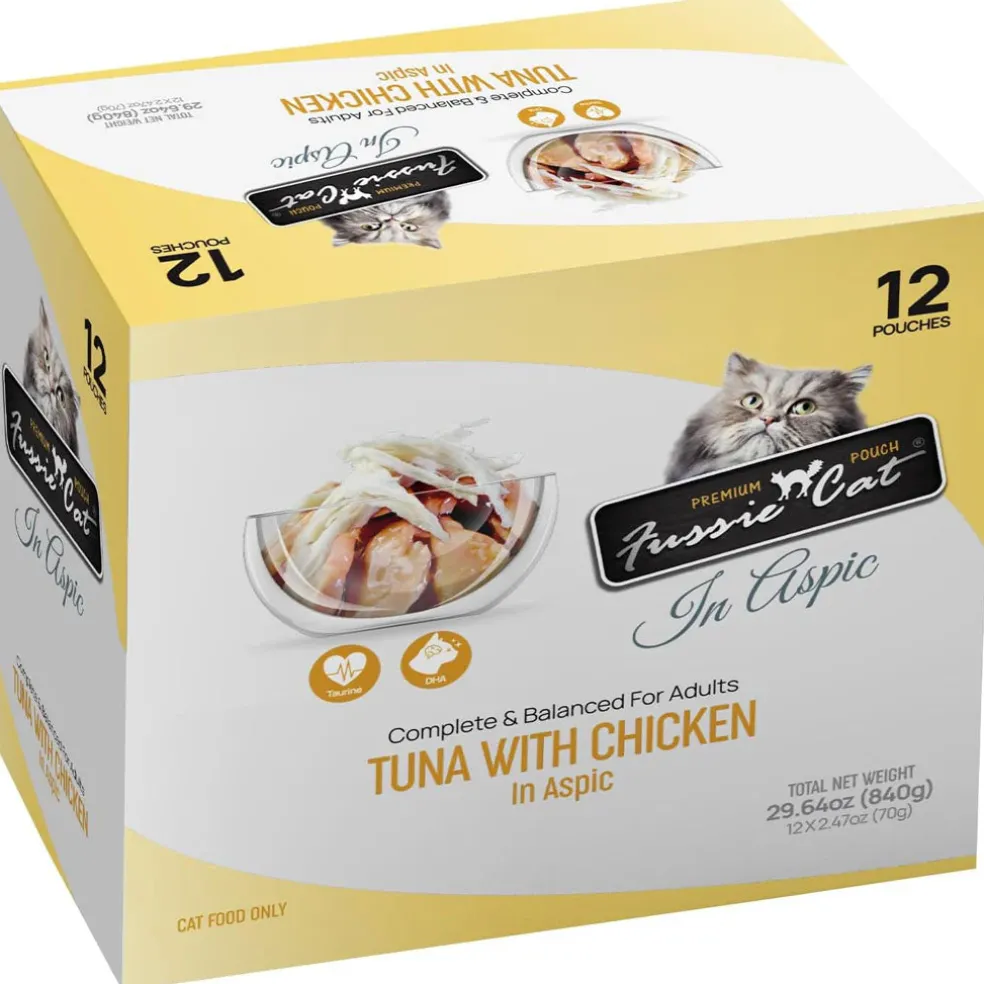 Fussie Cat Premium Tuna with Chicken in Aspic Wet Cat Food, 2.47-oz pouch