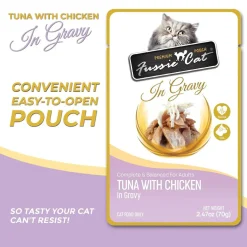 Fussie Cat Premium Tuna with Chicken in Gravy Wet Cat Food, 2.47-oz pouch