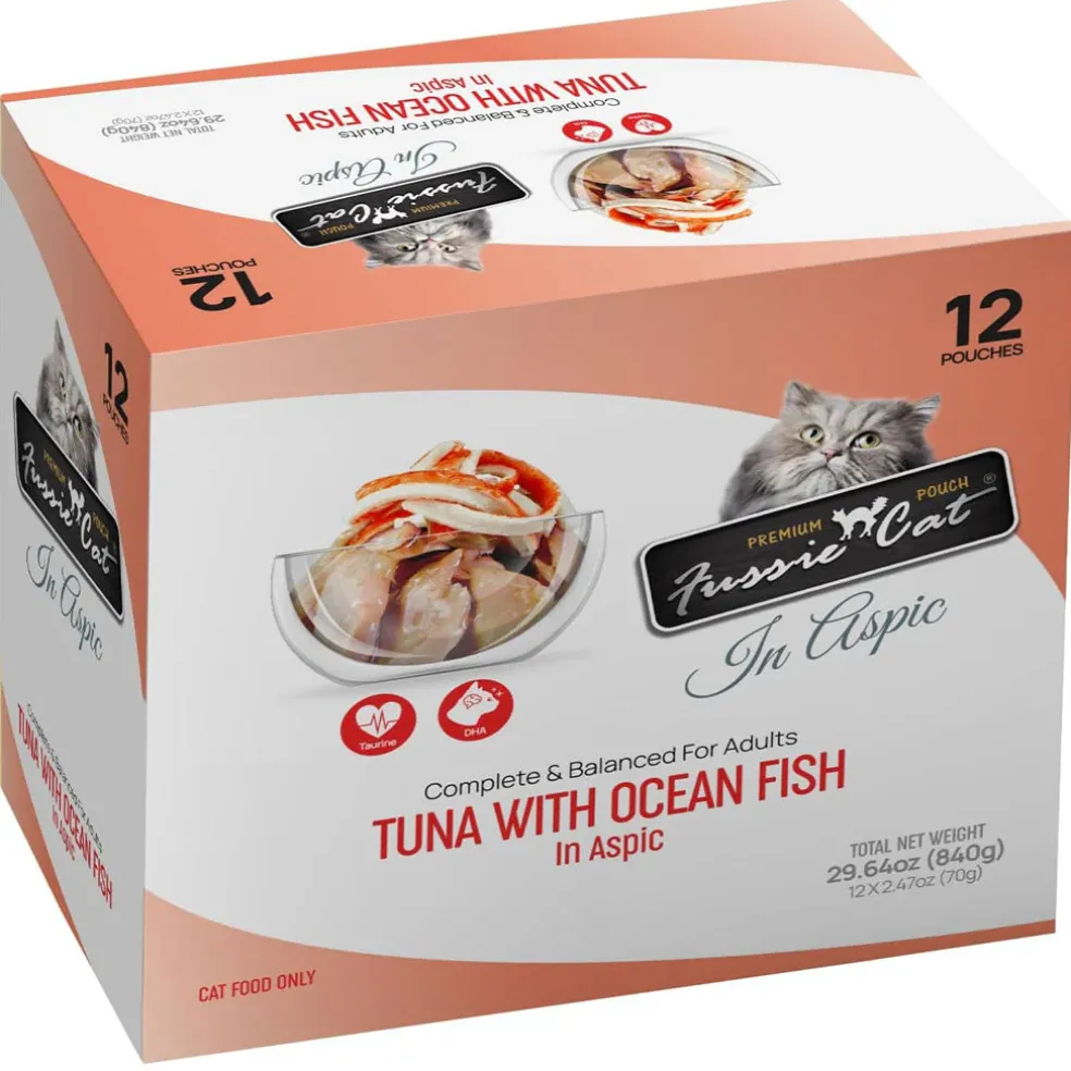 Fussie Cat Premium Tuna with Ocean Fish in Aspic Wet Cat Food, 2.47-oz pouch