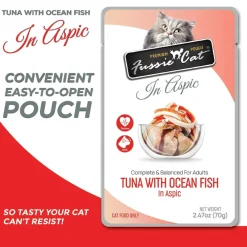 Fussie Cat Premium Tuna with Ocean Fish in Aspic Wet Cat Food, 2.47-oz pouch