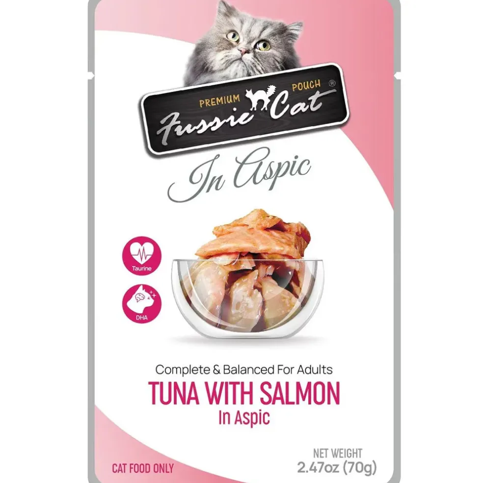 Fussie Cat Premium Tuna with Salmon in Aspic Wet Cat Food, 2.47-oz pouch