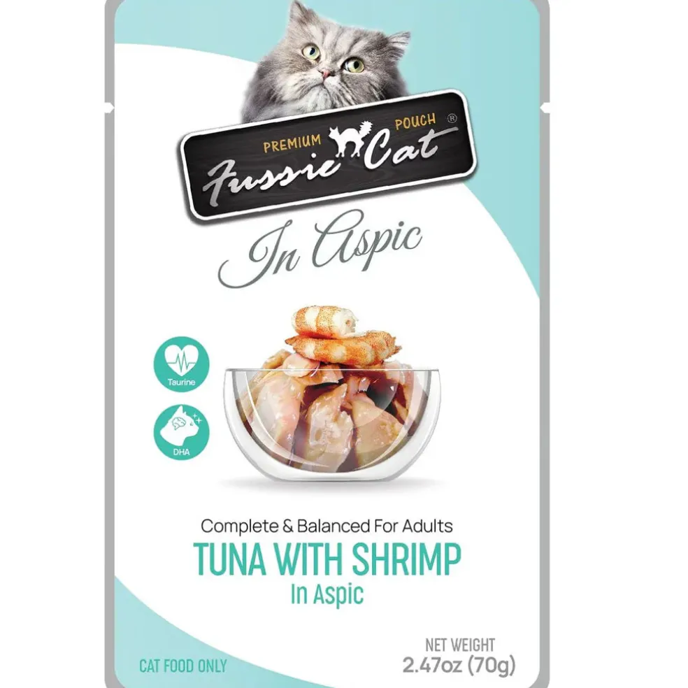 Fussie Cat Premium Tuna with Shrimp in Aspic Wet Cat Food, 2.47-oz pouch