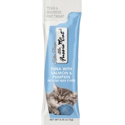 Fussie Cat Tuna, Salmon & Pumpkin in Goat Milk Puree Lickable Kitten Recipe, 0.5-oz tube, 4-count