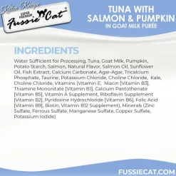 Fussie Cat Tuna, Salmon & Pumpkin in Goat Milk Puree Lickable Kitten Recipe, 0.5-oz tube, 4-count
