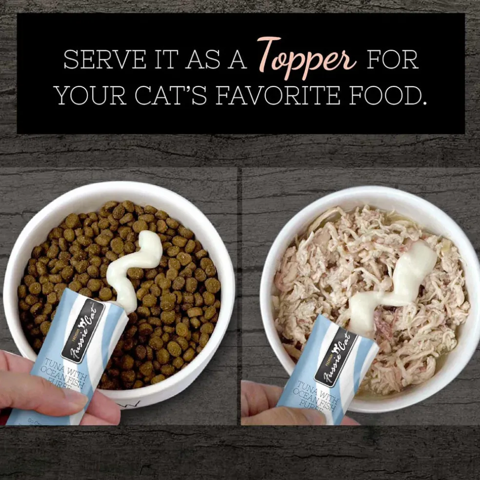 Fussie Cat Tuna with Ocean Fish Puree Lickable Cat Treats, 0.5-oz x 4-tubes