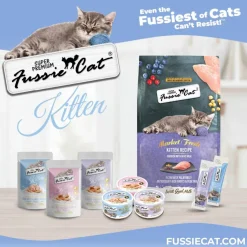 Fussie Cat Tuna with Salmon in Goat Milk Mousse Kitten Pouch, 1.5-oz case of 12