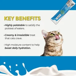 Fussie Cat Tuna with Small Anchovy in Goat Milk Puree Lickable Cat Treats, 0.5-oz x 4-tubes