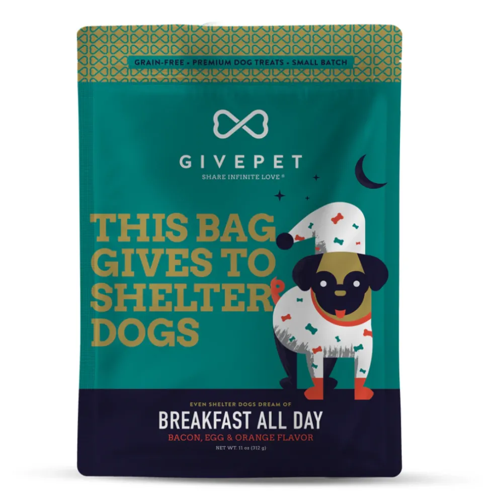 GivePet Breakfast All Day Bacon, Egg & Orange Grain-Free Dog Treats (11 oz)