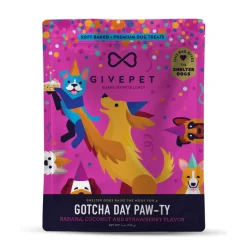 GivePet Gotcha Day Paw-ty Banana, Coconut & Strawberry Soft Baked Dog Treats (6 oz)