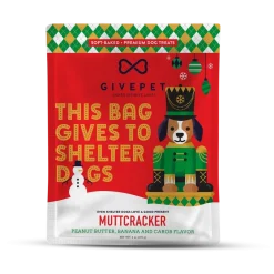 GivePet Muttcracker Peanut Butter & Banana & Carob Flavor Dog Treats, 6-oz