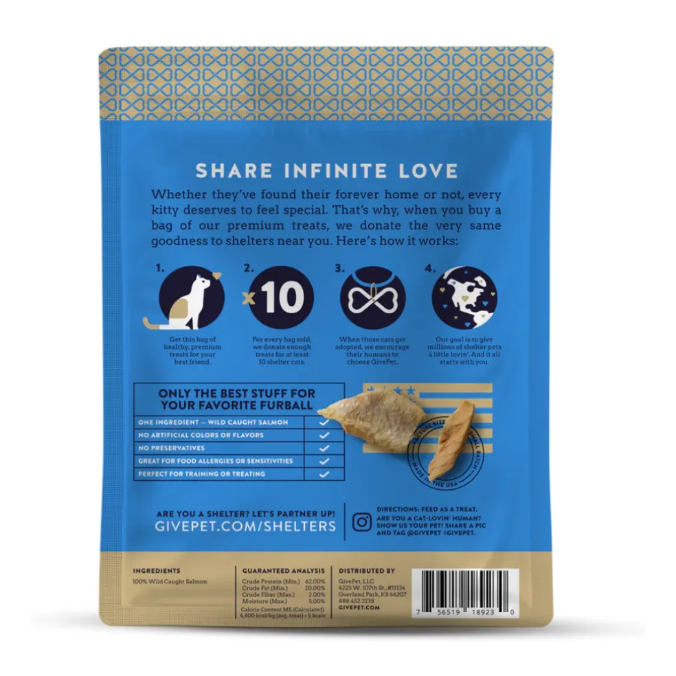 GivePet Purrfect Cast Freeze-Dried Salmon Cat Treats