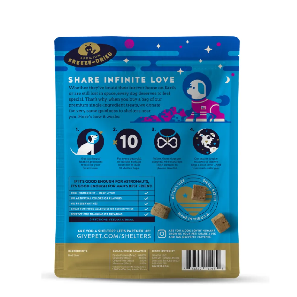GivePet Space Cowboy Freeze-Dried Beef Liver Dog Treats (3 oz)