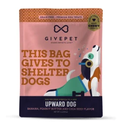 GivePet Upward Dog Banana, Peanut Butter & Chia Seed Soft & Chewy Dog Training Treats (6 oz)