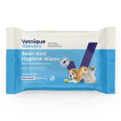 Glandex Anal Rear End Gland Hygienic Pet Wipes for Cats and Dogs