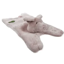 GoDog Barnyard Flats Pig Durable Squeaky Plush Dog Toy, Large