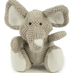 GoDog Checkers Elephant Squeaky Plush Dog Toy, Gray, X-Large