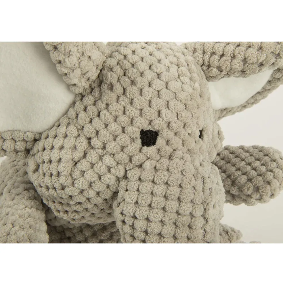 GoDog Checkers Elephant Squeaky Plush Dog Toy, Gray, X-Large