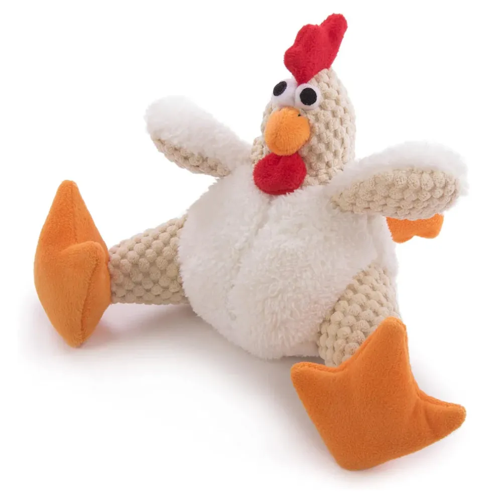 goDog Checkers Rooster with Chew Guard Technology Tough Plush Toy For Dogs